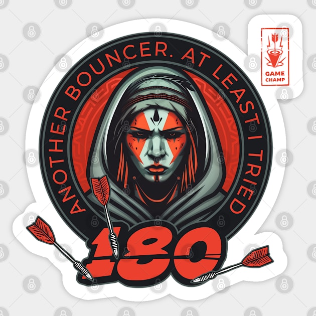 Darts 180 Onehundredandeigthy Red Player Sticker by Adam Brooq